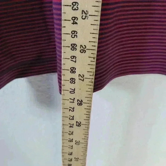 L.L. Bean Marron Striped Shirt Womens Sz Xl Misses Supima turtleneck - Picture 7 of 7
